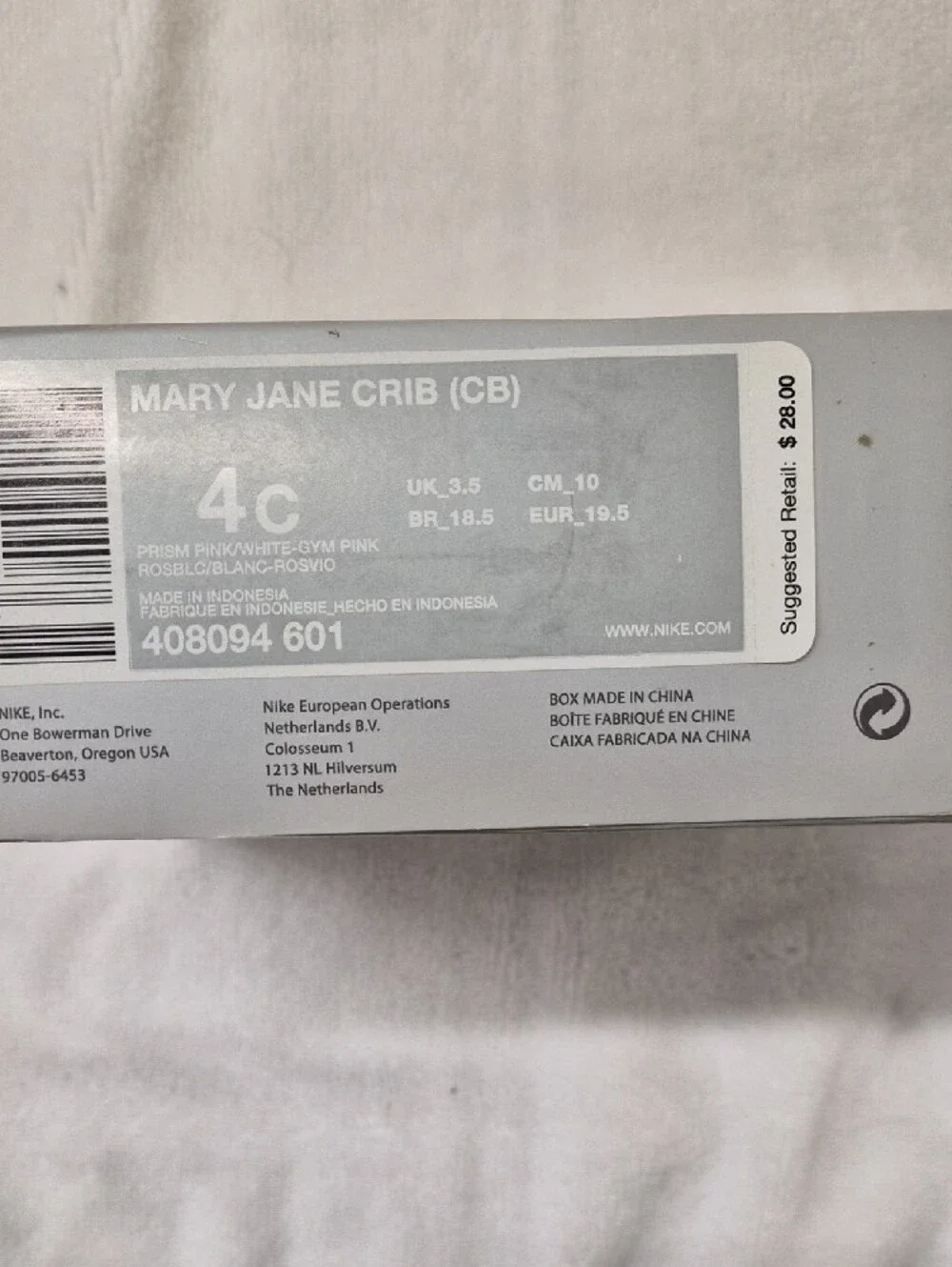 Nike Girls Light Pink Mary Jane Walker Shoes